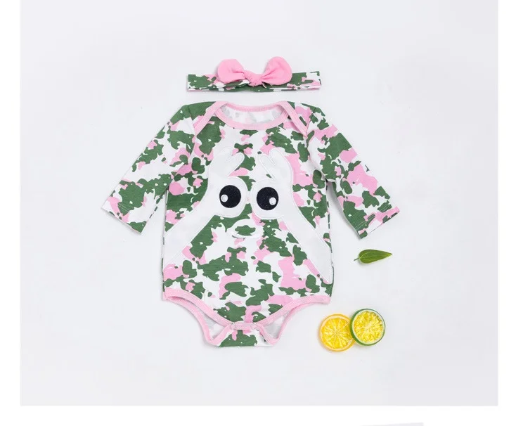 

DOLLMAI reborn baby girl dolls одежда зеленого и розового цвета камуфляжная одежда с повязкой на голову 50-55 см аксессуары для кукол