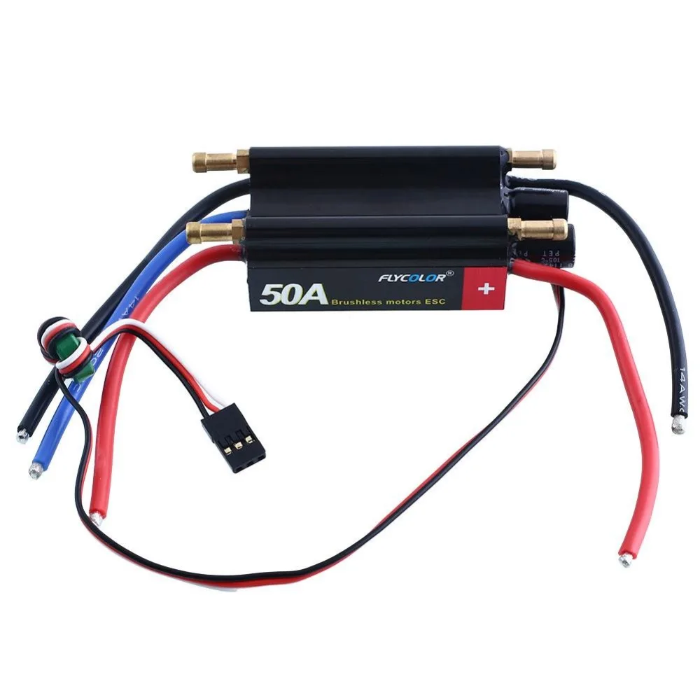 FlyColor 50A 2-6S Lipo водяное охлаждение ESC с 5 V 3ABEC лодка программируемый Бесщеточный