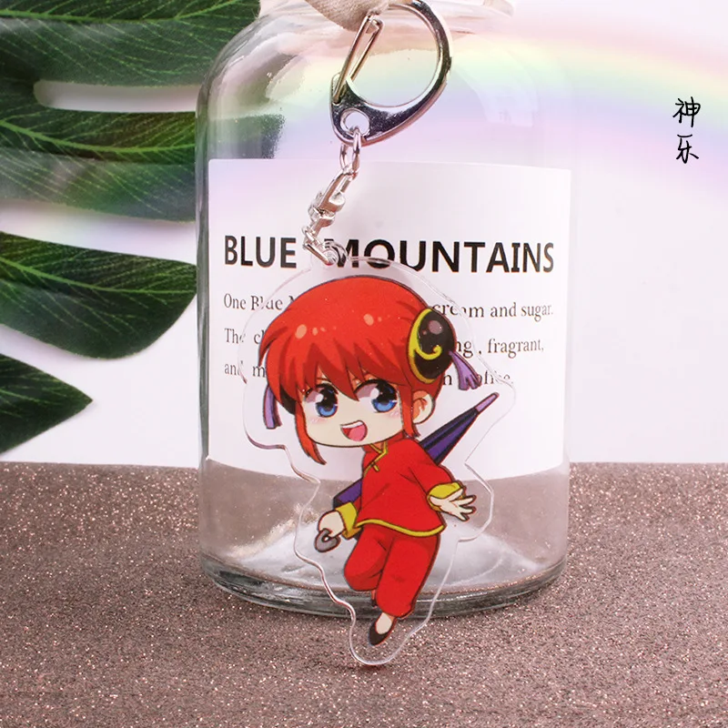 Аниме Gintama брелок японский мультфильм Gintoki Sakata акриловый автомобильный брелок Подвеска Брелки ювелирные аксессуары