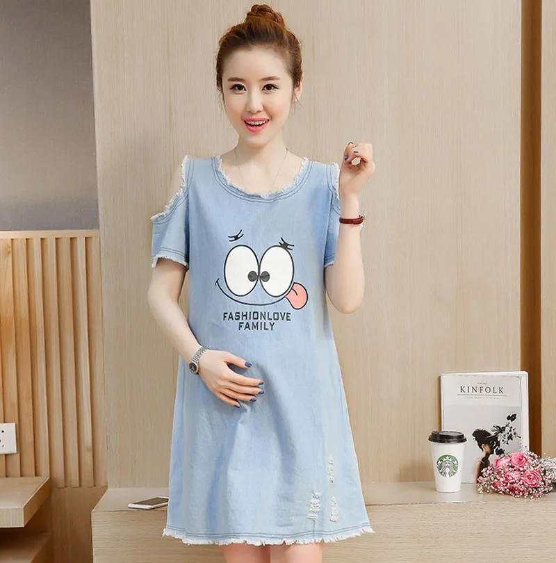 Одежда для беременных забавные Платья Летние Элегантные корейская мода платья |