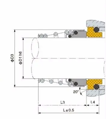 20 мм внутренний диаметр водяного насоса Механическое уплотнение вала Одиночная