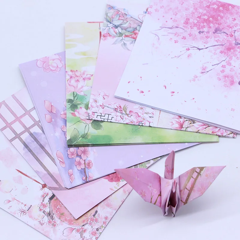 72Pcs Craft Paper Scrapbooking Stamping Handmade Paper Lovers Birthday Origami 145x145mm Double Sided Printing Kraft Papers
