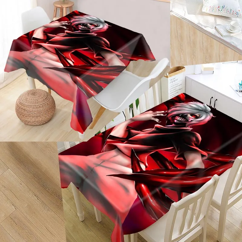 

Best Tokyo Ghoul Anime Table Cloth Rectangular Oxford Print Waterproof Oilproof Square Table Cover Party Wedding Tablecloth