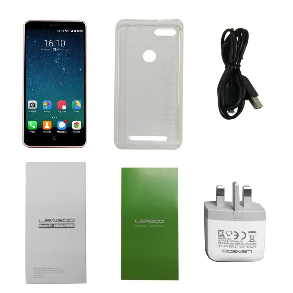 LEAGOO мощность 5 0 дюймов HD Дисплей 4 ядра смартфон 2 ГБ + 16 двойной сзади Камера