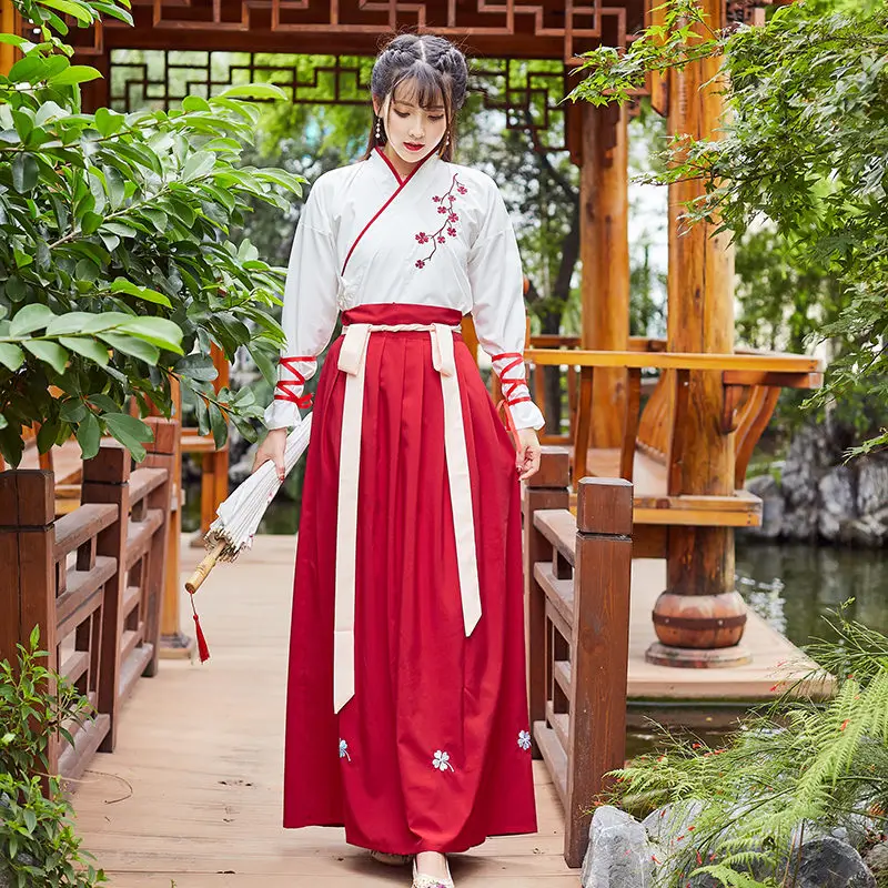 as picture Женский китайский стиль Hanfu платье традиционный Древний костюм народный танец представление одежда династии Хань Классическая танцевальная одежда - Цвет: as picture