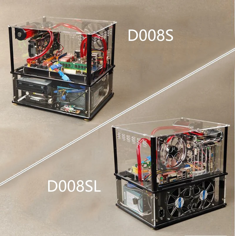 DIY Acrylic transparent chassis Open Frame Horizontal MATX PC case Water Cooling host Box computer Parts gabinete computador