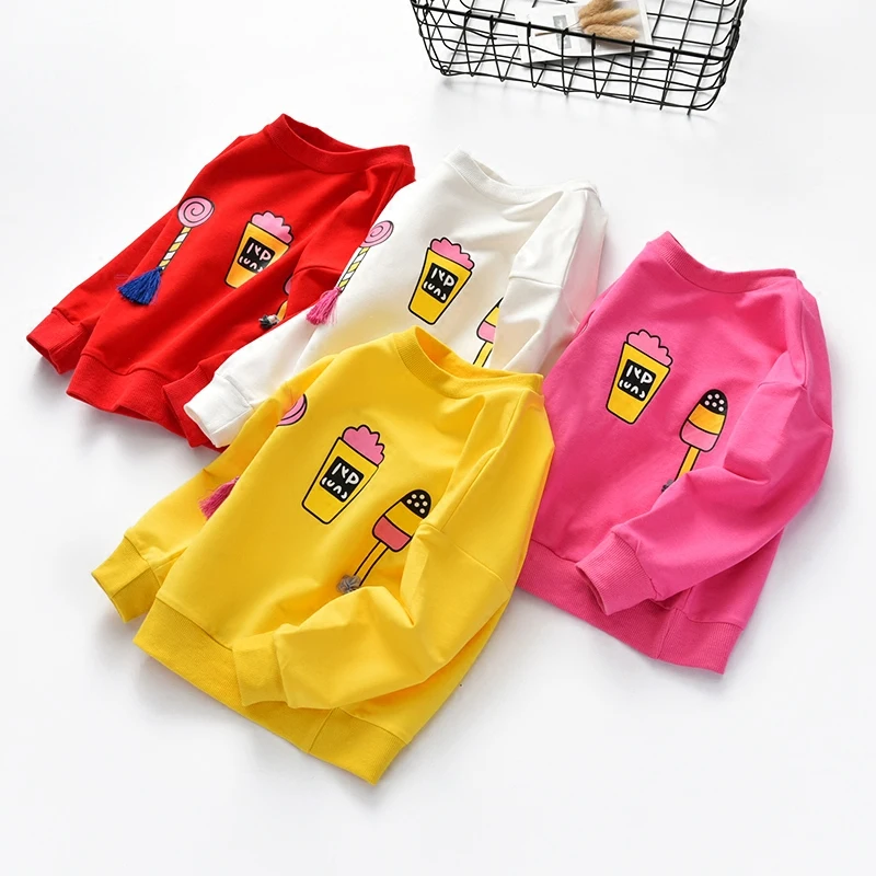 Детские Свитер для девочек детская одежда с длинными рукавами Топы из 100% хлопка