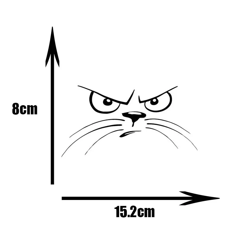 

Funny Unhappy Cat Face Car Sticker Cartoon Animal Waterproof Vinyl Auto Products for Car Styling and Decoration Auto Goods