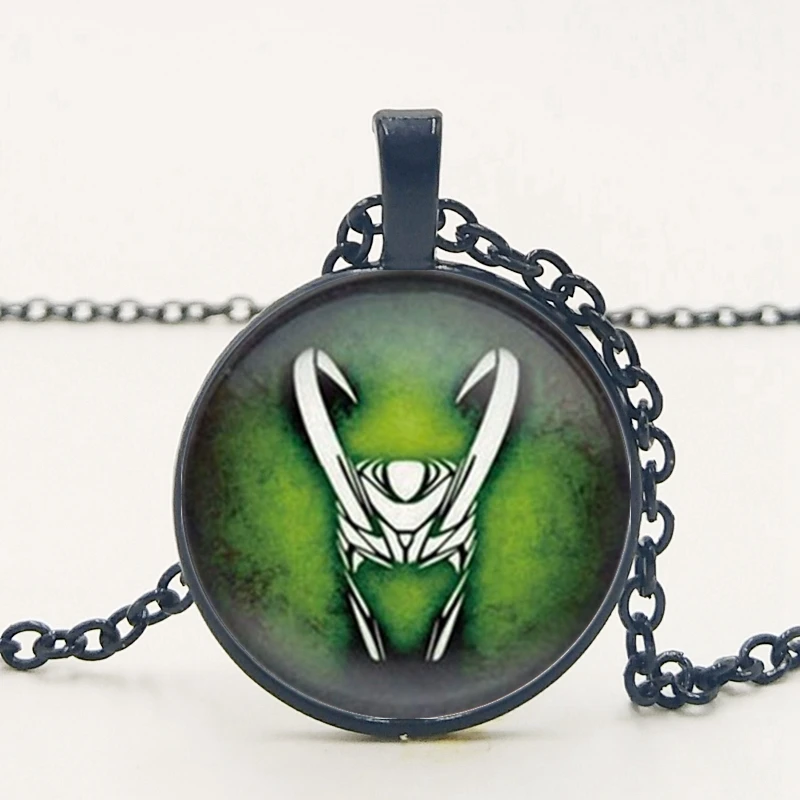 /Loki God of Mischief кулон винтажный эффектный стеклянный кулон Подвески Колье цепочка с бейджем ювелирные изделия