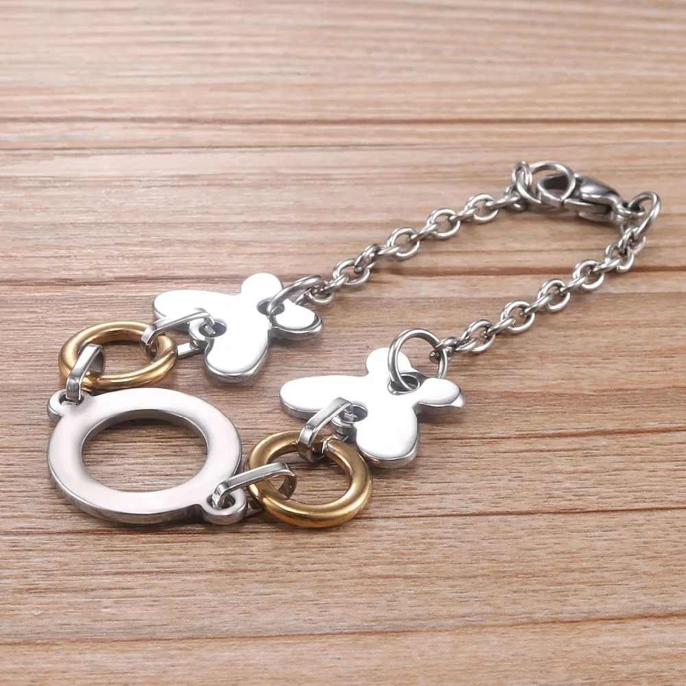 Новый стиль оптовая продажа браслет из нержавеющей стали в форме бабочки и