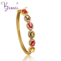 new style design colorful aaa zircon bracelets bangles gold plate gifts for women party fashion jewelry