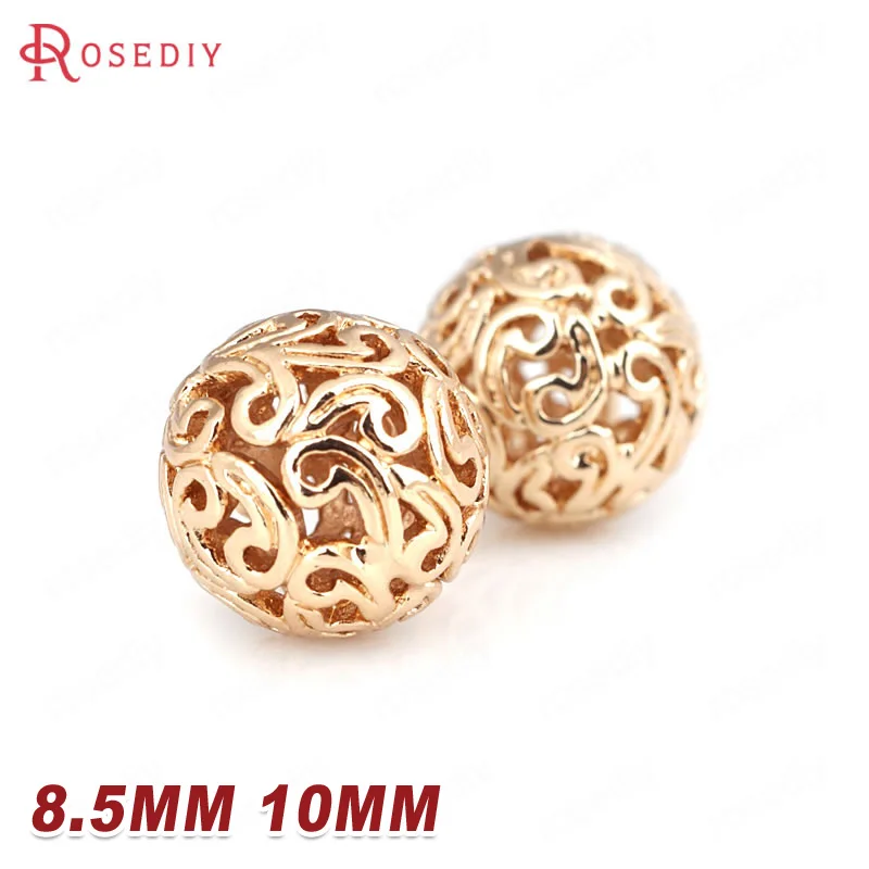 6 шт. латунные полые круглые бусины 8 5 мм 10 24 к цвета шампанского|round beads|beads roundbeads