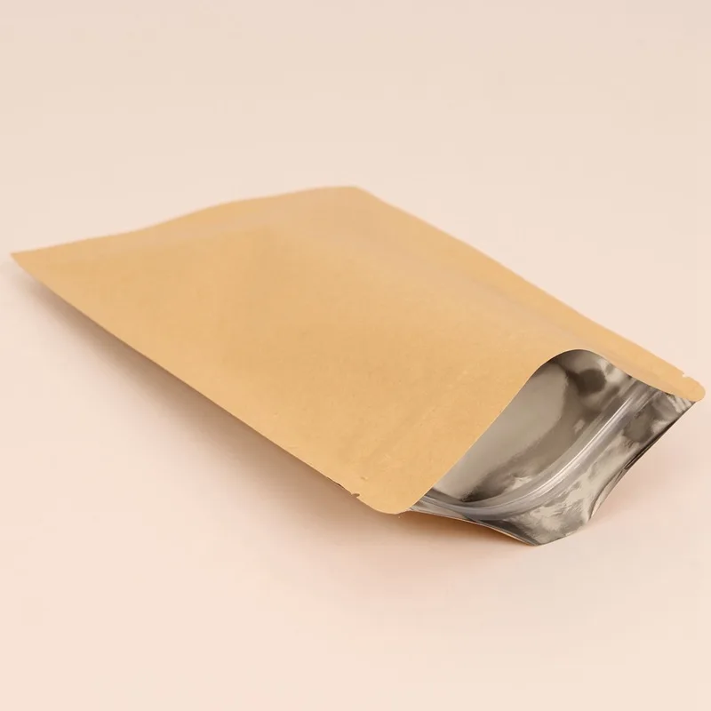 50 шт. подставка из крафт-бумаги с молнией ziplock мешок еды кофе подарочная упаковка