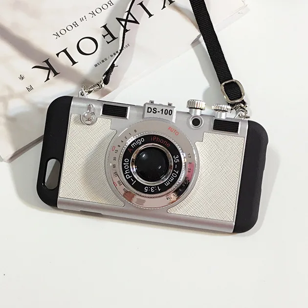 Fashion Camera 3D Tumblr Case with Strap For iPhone 7 7Plus 6 6s 6Plus Plus Back Cover Mobile 3d Phone iPhone8 8Plus |