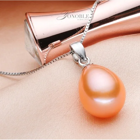pink pearl pendant Настоящий пресноводный жемчуг, Подвеска для женщин, 925 пробы, серебряный, белый, натуральный жемчуг, кулон, подарок на день рождения дочери - Цвет камня: pink pearl pendant