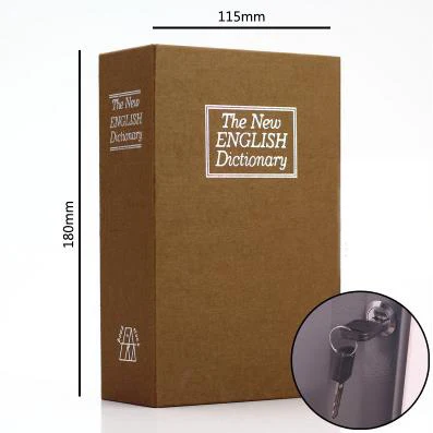 Coffee with Key English Dictionary Safe Book Bank Shaped Piggy Bank Metal Coin Bank Money Box Figurines Saving Money Home Decor Gift For Kids - Цвет: Coffee with Key