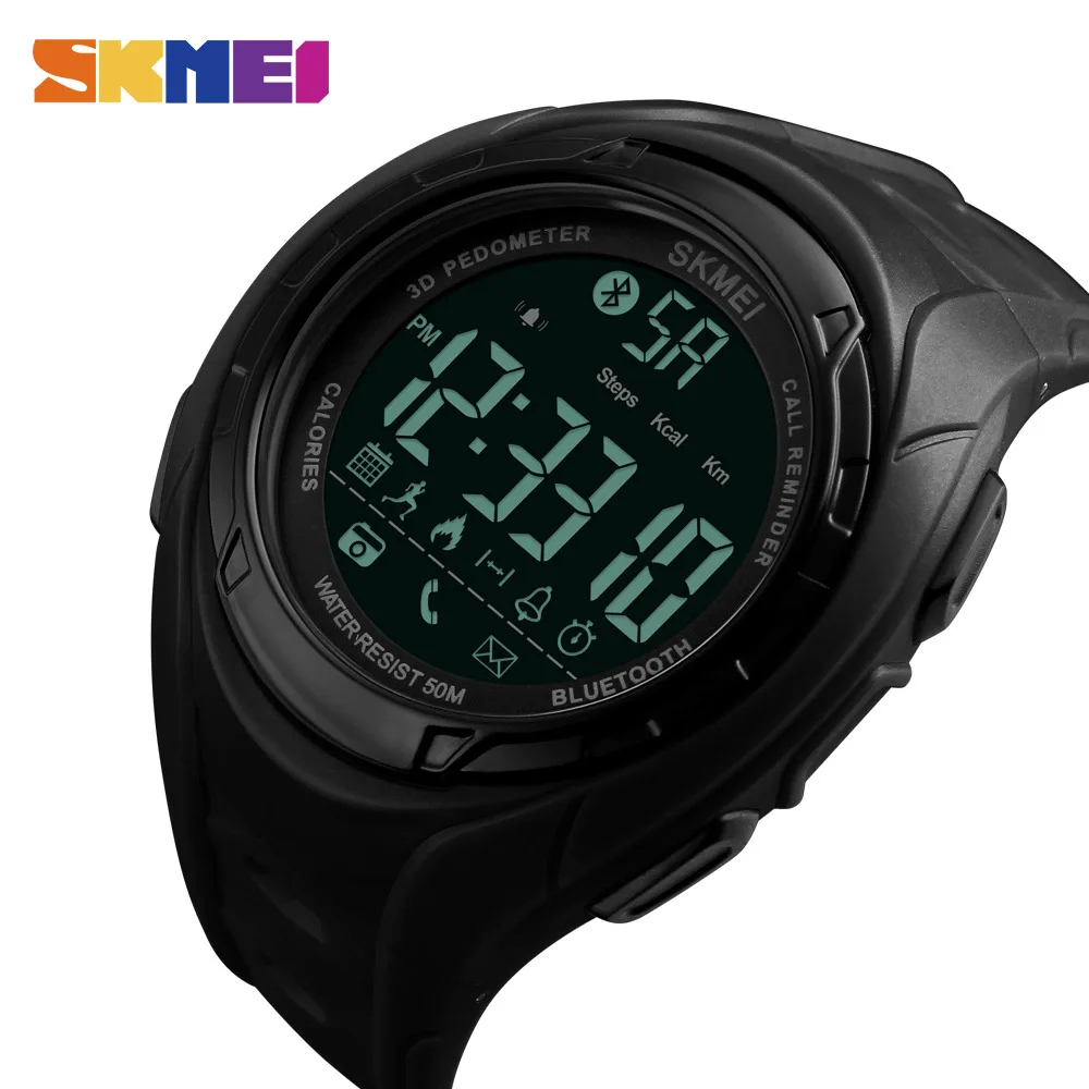 SKMEI Bluetooth Smart часы Шагомер калорий Открытый Спортивные Для мужчин модные Наручные