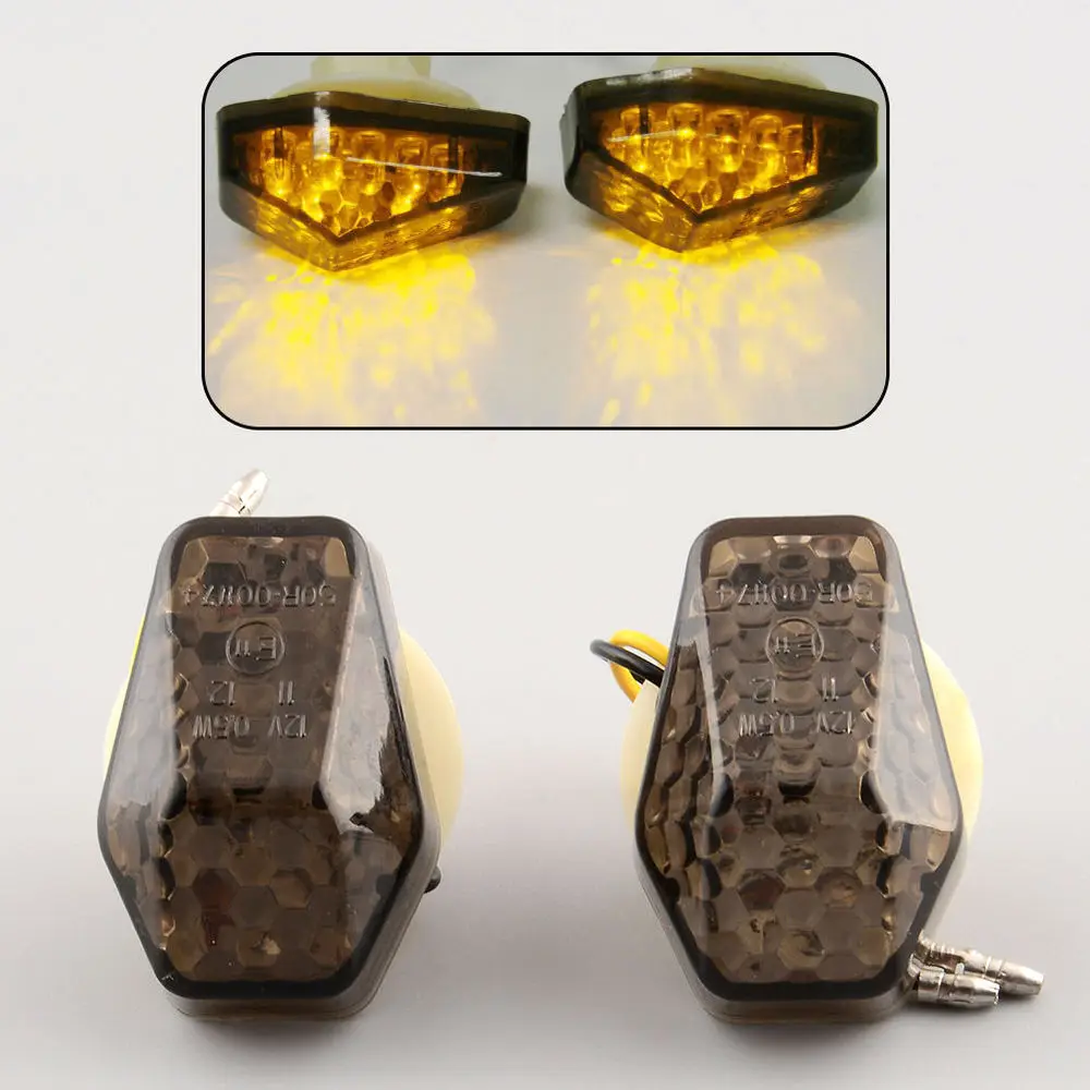 Светодиодный фонарь для мотоцикла с креплением мигающий дымчатый поворотники