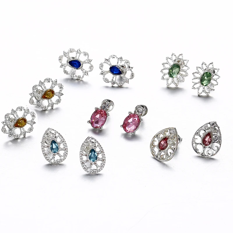 6 пар/компл. Boho многоцветный Bijoux (украшения своими руками) серьги-гвоздики в виде
