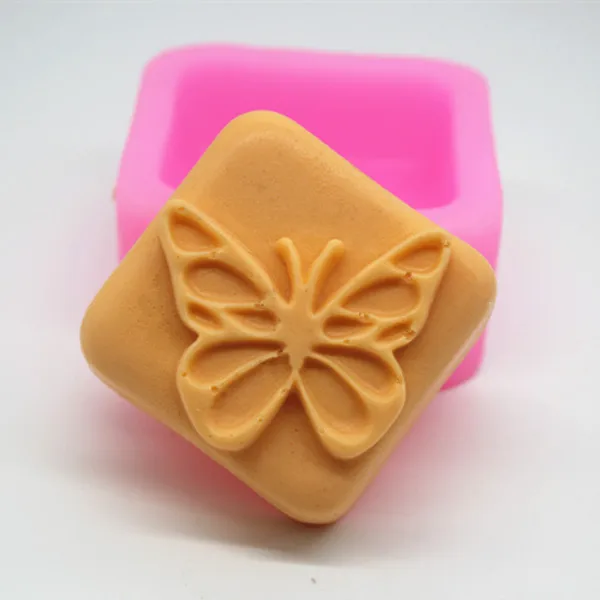 

Silicone soap mold c509 butterfly square shape Handmade cake chocolate clay mould wholesale mould tools