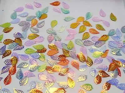1000 разноцветные пайетки с листьями свободные блестящие 16x9 мм для шитья свадьбы |