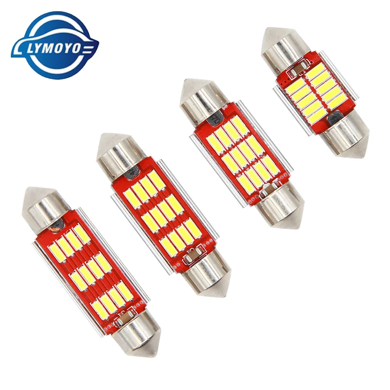 200 шт. автомобильные 31 36 39 мм 42 гирлянда купольная 12SMD 4014 светодиодная CAN шина без