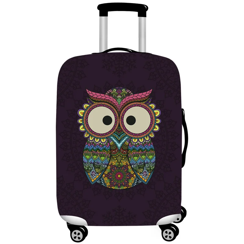 owl HMUNII путешествия костюм чехол тележка чехол защитный чехол крышка для защиты от пыли эластичность 18/20/24/28/32 дюймов плотная износостойкая - Цвет: owl