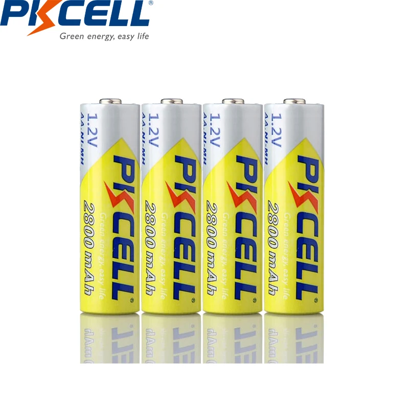 4 шт. PKCELL NIMH 1 2 v AA 2600 ~ 2800mah аккумуляторные батареи и коробки держатель Чехлы для