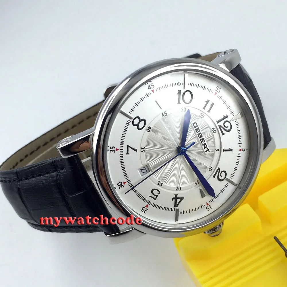 Большая распродажа отполированные мужские наручные часы с синим циферблатом