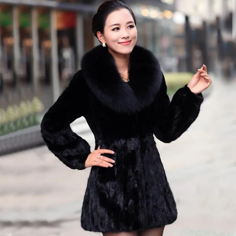 Горячая Распродажа новое зимнее женское пальто с воротником из искусственного