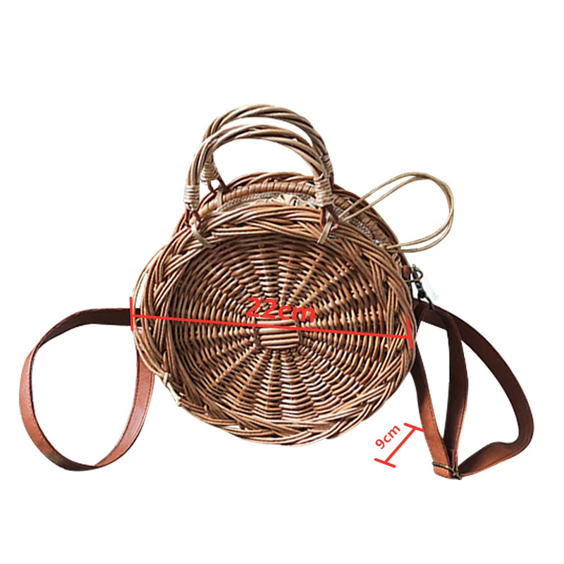 Плетеные сумки для женщин 2019 пляжные на плечо круглые плетеные сумочки из