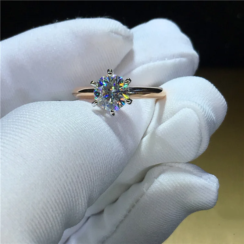 100% 18K 750Au Золотое кольцо Moissanite Diamond D color VVS с национальным сертификатом MO-00110 |