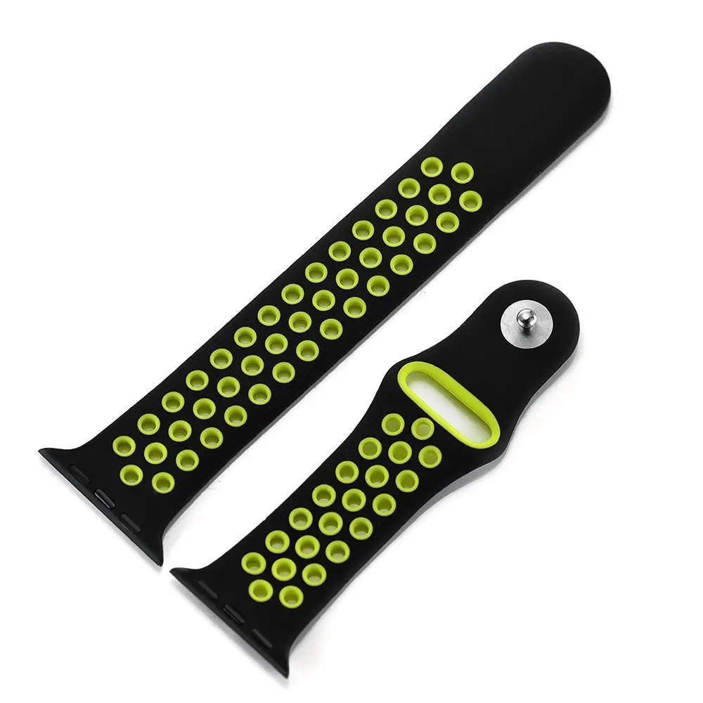 Black Volt Спортивный силиконовый ремешок для наручных часов Apple watch 4 44 мм 40 мм Nike+ браслет ремешок для наручных часов iWatch серии 1/2/3, 42 мм, 38 мм, ремешок для часов - Цвет ремешка: Black Volt