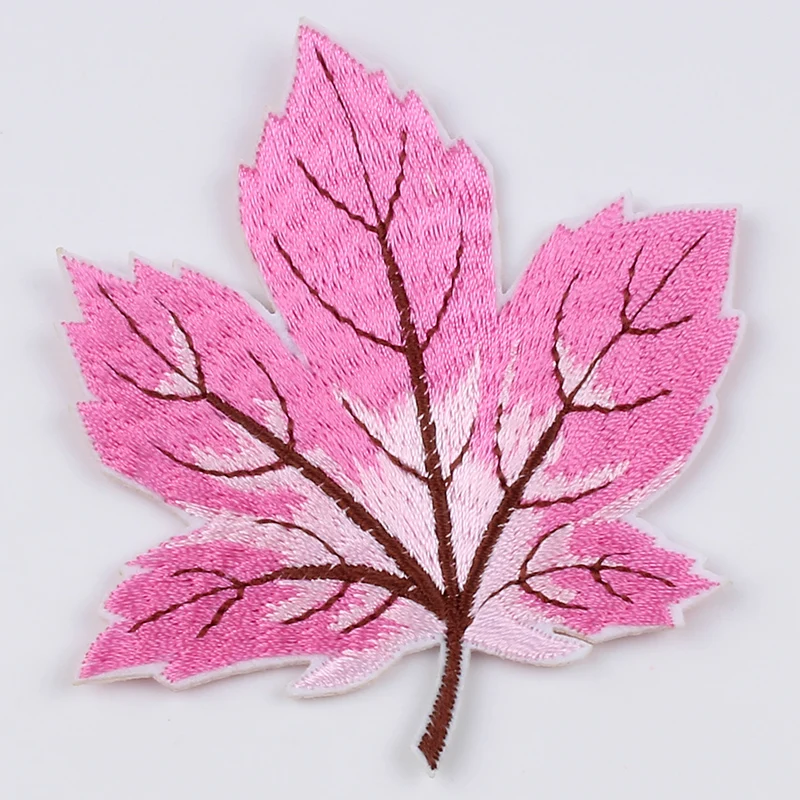 10 шт./лот наклейки с вышивкой листьями утюгом для шитья одежды Кленовая нашивка