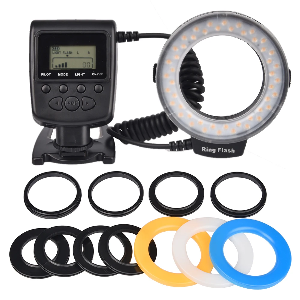 Pixel RF 550 RF550 48 шт. светодиодная макро Кольцевая вспышка для Canon Nikon Panasonic Olympus DSLR