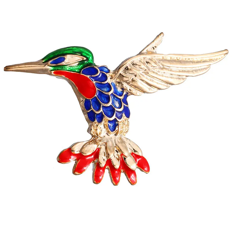 Винтажная Цветная брошь Премиум качества в форме птицы Корсажная Колибри для