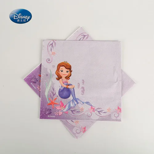 napkins 10pcs София для детского дня рождения Декоративная скатерть для вечеринки набор принцесса София вечерние наборы события вечерние наборы; детский душ украшения - Цвет: napkins 10pcs