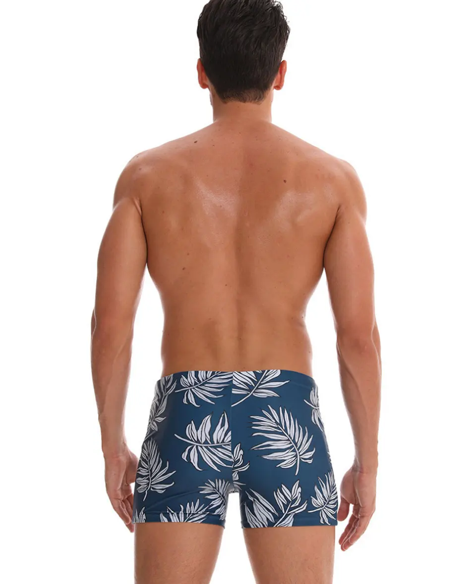 Swim Boxer Briefs Swim Jammer by Camo Racer Mens Square Leg Swimsuit Beach Surfing Swimming Trunks Pants Swimwear Shorts