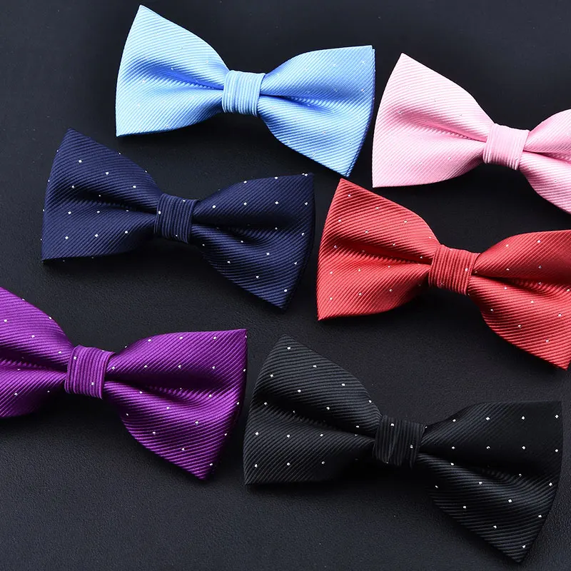 Высококачественный двухслойный саржевый галстук бабочка винно красный