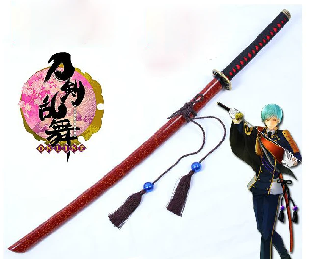 S0422 онлайн игры аниме TOUKEN RANBU ICHIGO HITOFURI KATANA манга меч W/Красный или оранжевый ножной