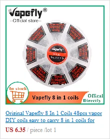 20 шт./упак. Vapefly Firebolt сахарной ваты для электронная сигарета Перезаправляемые Атомайзеры емкостью обслуживаемых атомайзеров и дрипок, катушки органического хлопка Vape аксессуары vs облако"