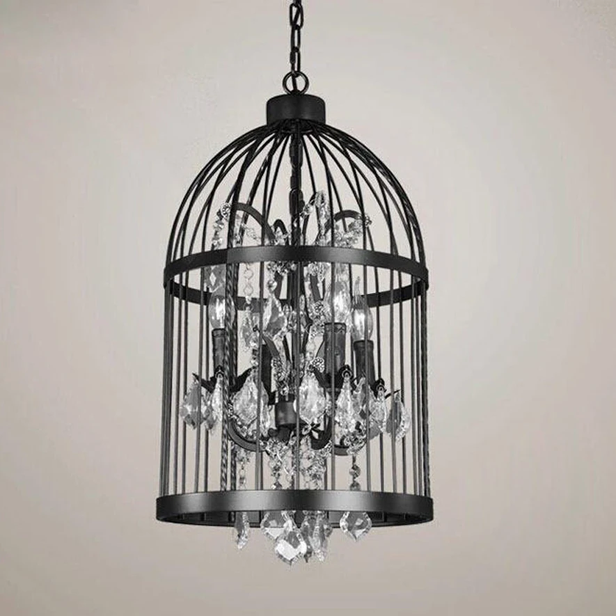 Лофт американский Ретро промышленный Хрустальный фонарь Ресторан гостиная кафе