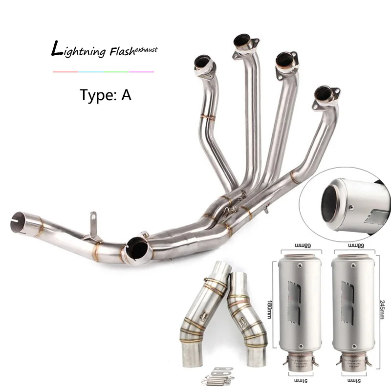L R 2010- Z1000 полная выхлопная система мотоциклетный коллектор Mid Pipe slip on 51 мм Escape для Kawasaki Z1000SX Ninja 1000