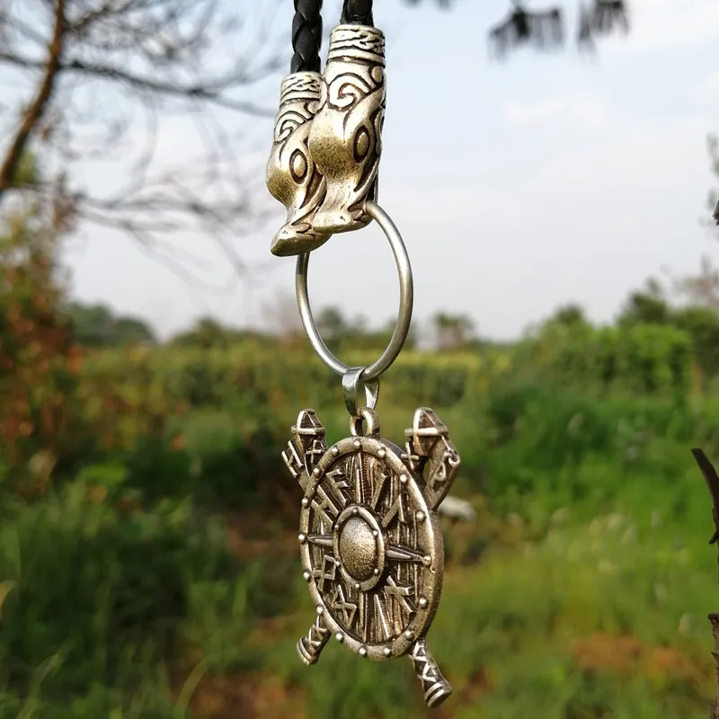 Мужская кожаная подвеска с волчьей головой|Ожерелья подвеской| |