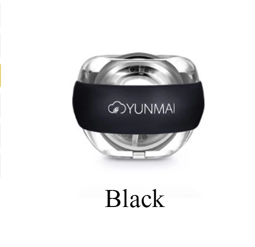 Черный Новинка Xiaomi Mijia Yunmai анти-стресс тренажер для запястья светодиодный Gyroball Essential Spinner Гироскопический тренажер для предплечья гироскоп мяч - Цвет: Черный