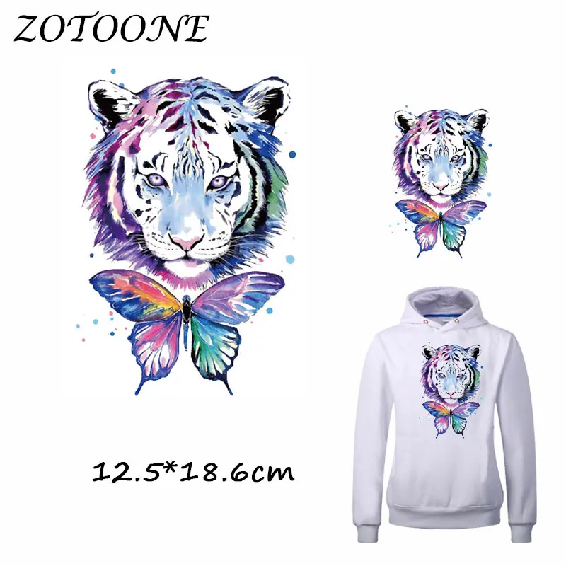 ZOTOONE железная нашивка для одежды Красочные нашивки в виде бабочек и животных