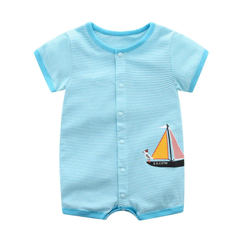 Хлопковая одежда для новорожденных комбинезон в полоску маленьких мальчиков