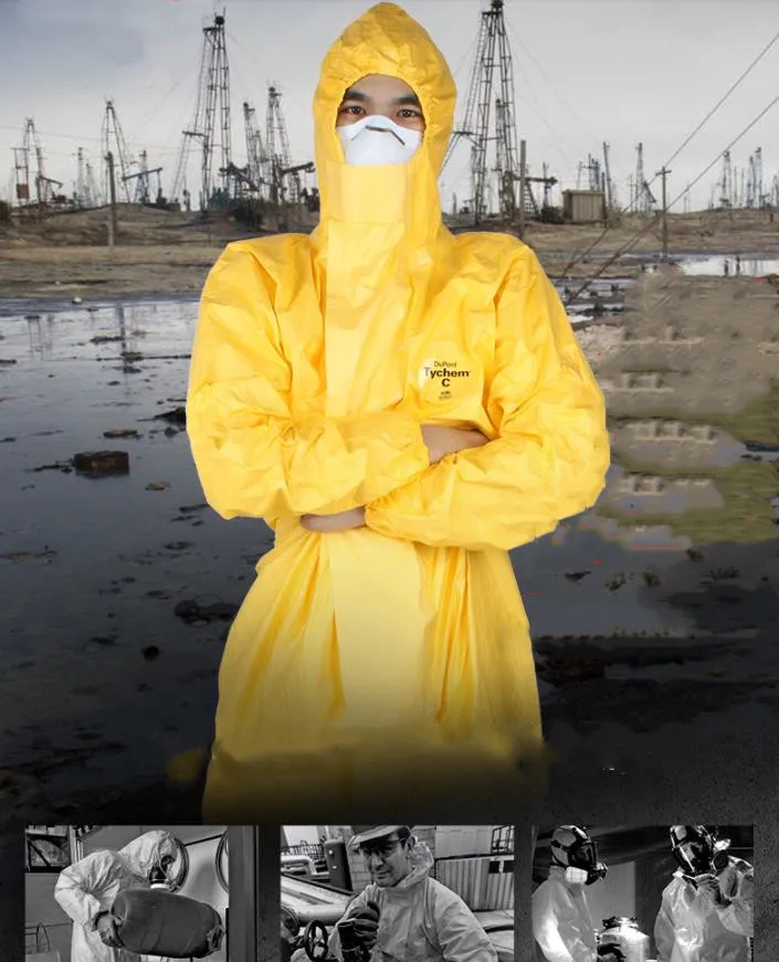 DuPont C Type 3 High Concentration Chemical Protective Clothing Strong Acid Alkali Pesticide Paint Toxic Dust Safety Work Suit