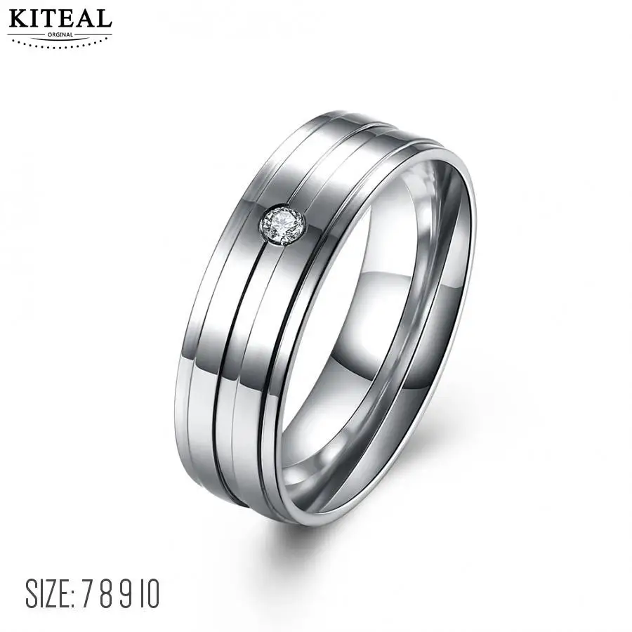 Мужские кольца KITEAL белые из титановой стали с опаловым покрытием Размеры 10 7 8