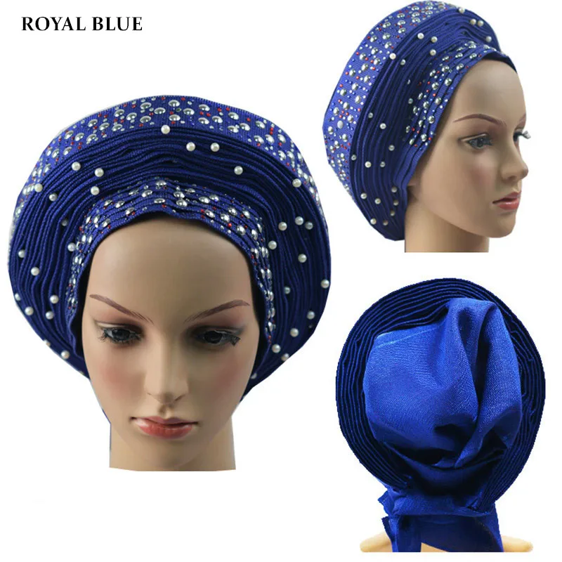 Авто геле нигерийский головной убор Африканский aso oke с бусинами 1 шт./компл.